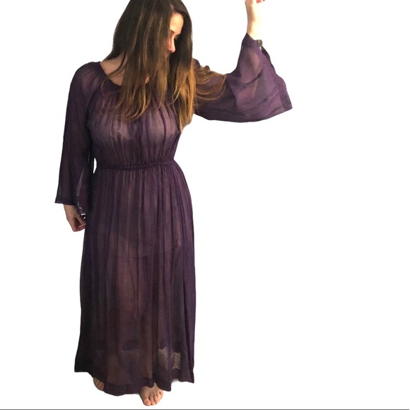 TRUE VINTAGE Deep Purple Bohemian Dress - Picture 2 of 15